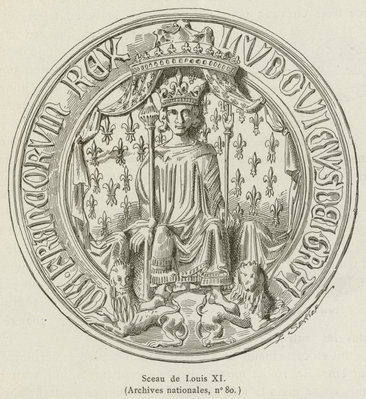XI. Lajos pecsétje (metszet) alkotó: French School