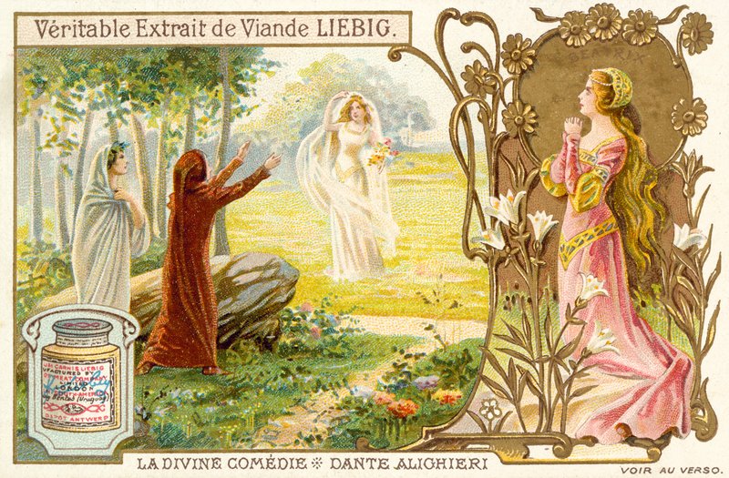 Jelenet az Isteni színjátékból, Dante Alighieri (chromolitho) alkotó: French School