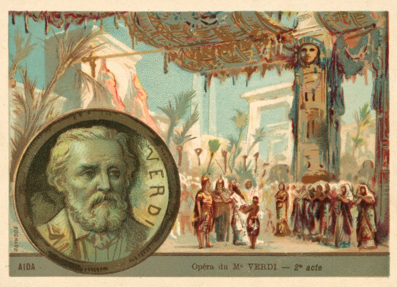 Jelenet Giuseppe Verdi Aida című operájából (chromolitho) alkotó: French School