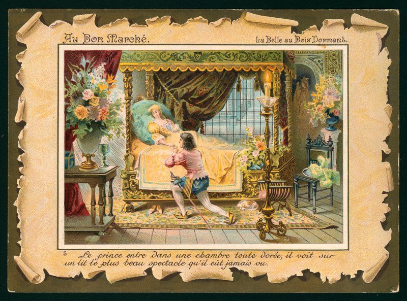 Jelenet a Csipkerózsikából (chromolitho) alkotó: French School