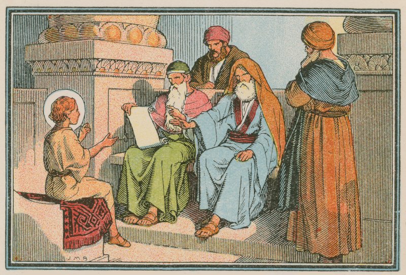 Jelenet Jézus életéből (színes metszet) alkotó: French School