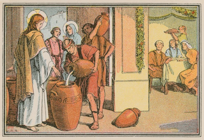 Jelenet Jézus életéből (színes metszet) alkotó: French School