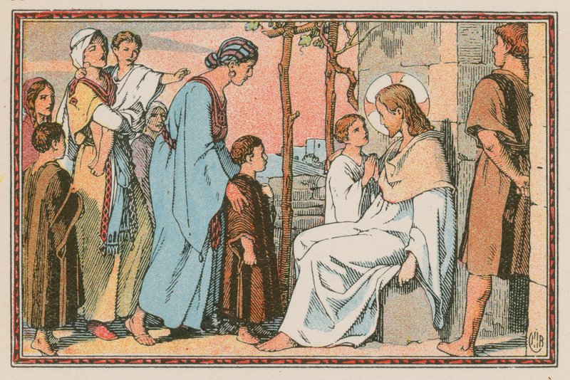 Jelenet Jézus életéből (színes metszet) alkotó: French School