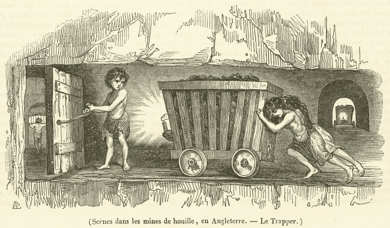 Jelenetek a szénbányákban, Anglia, The Trapper alkotó: French School