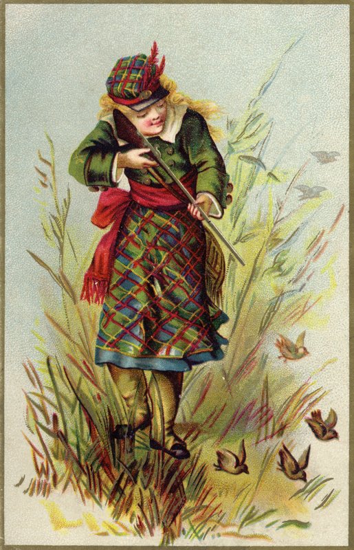 Skót lány madarakra lő alkotó: French School