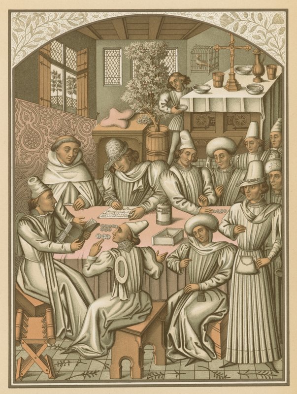 A Charite-Dieu Testvériség és a Notre-Dame elszámolása a roueni helyreállításról, 1466 alkotó: French School