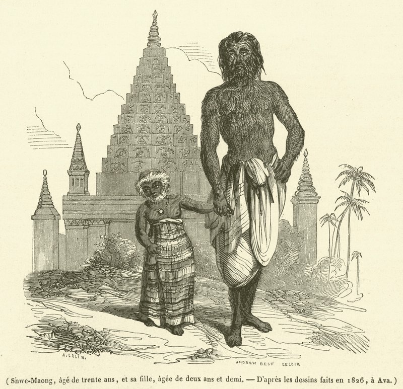 Shwe-Maung, harminc éves, és lánya, két és fél éves (metszet) alkotó: French School