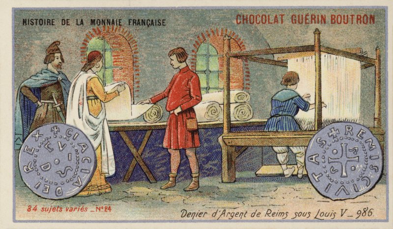Reims ezüsttagadója V. Lajos uralkodása óta, 986 (chromolitho) alkotó: French School