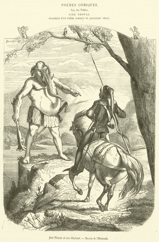 Sire Thopas et sire Oliphant (metszet) alkotó: French School