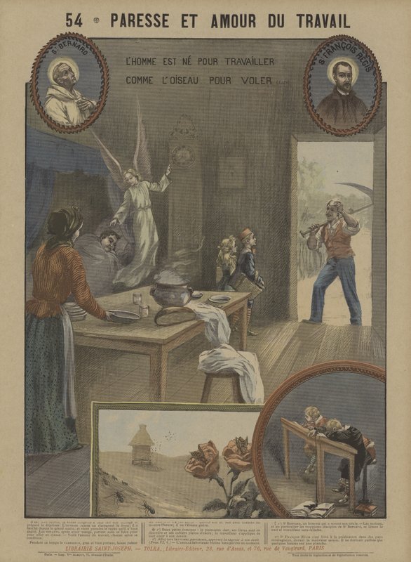 Lustaság és szorgalom (színes litó) alkotó: French School