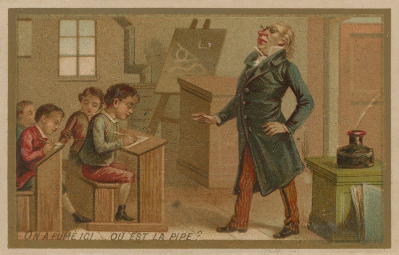 Valaki dohányzott itt. Hol van a cső? alkotó: French School