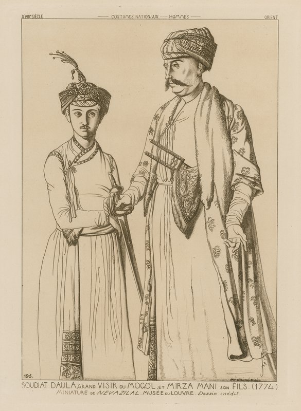 Soudiat Daula, a mongolok nagyvezírje és fia, Mirza Mani (1774) alkotó: French School