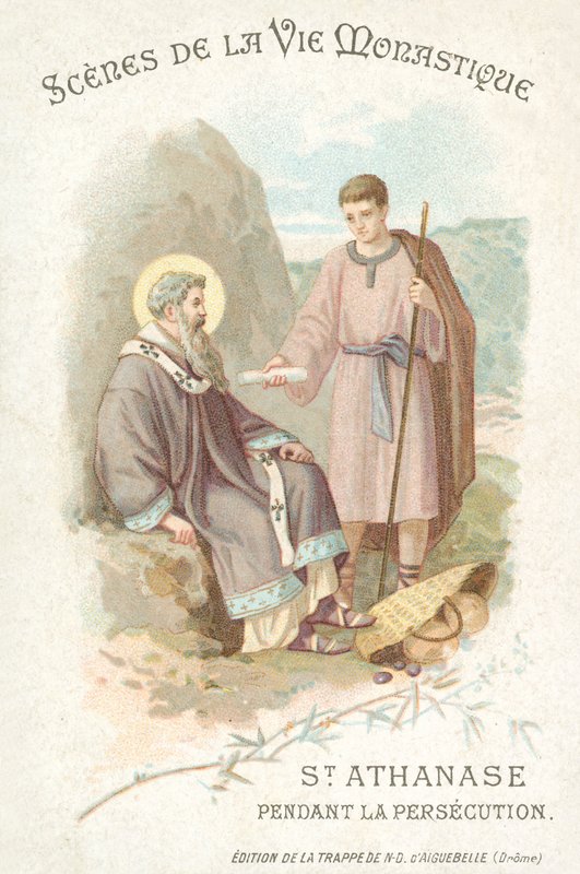 Szent Atanáz a keresztényüldözés idején (chromolitho) alkotó: French School