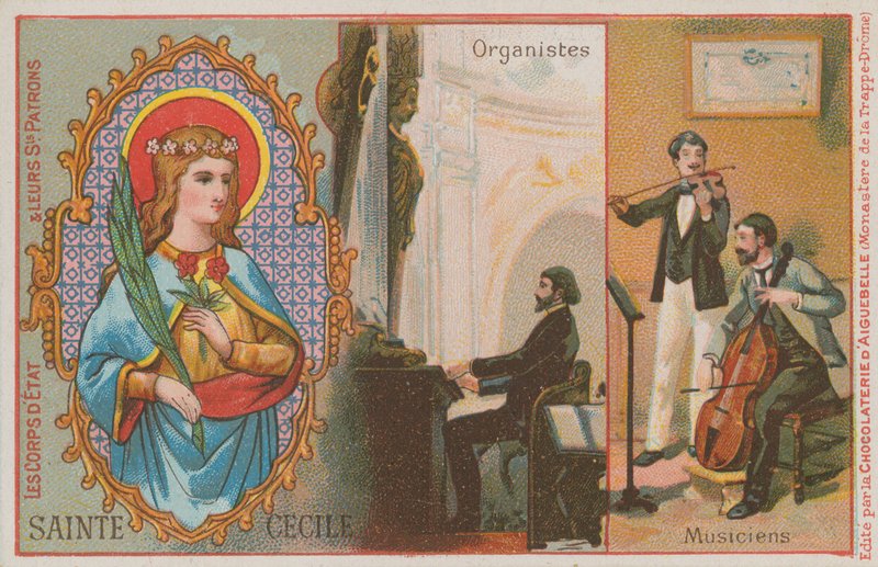 Szent Cecília, orgonista és zenészek alkotó: French School