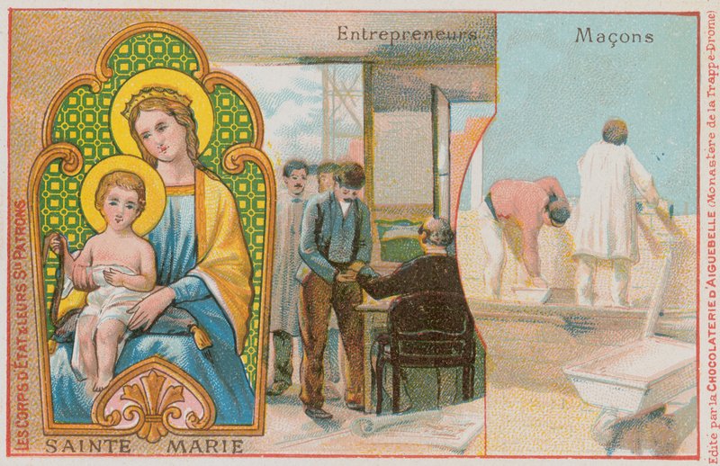 Szent Mária, vállalkozók és kőművesek alkotó: French School