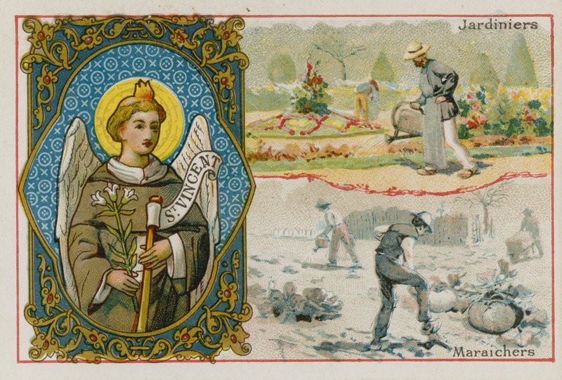 St Vincent, kertészek és zöldségtermesztők alkotó: French School