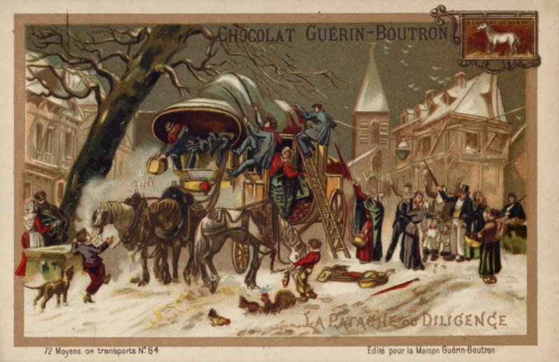 Stagecoach (chromolitho) alkotó: French School