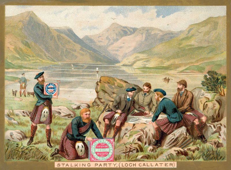 Stalking party, Loch Callater, Skócia (chromolitho) alkotó: French School