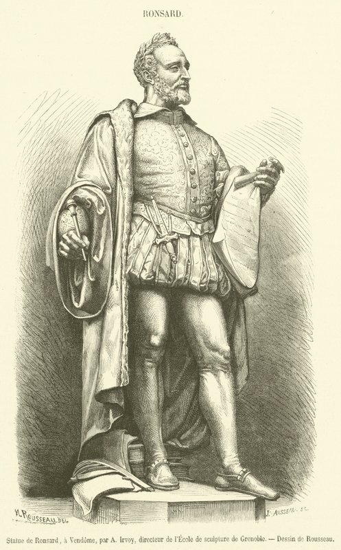 Ronsard szobra Vendome-ban (metszet) alkotó: French School
