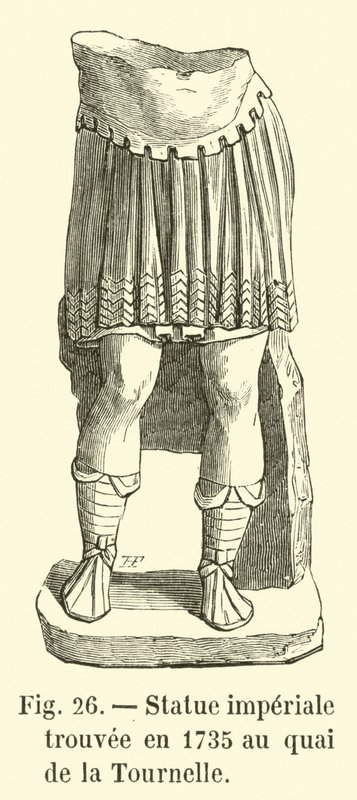 Császári szobrot 1735-ben találtak a Quai de la Tournelle-nél alkotó: French School