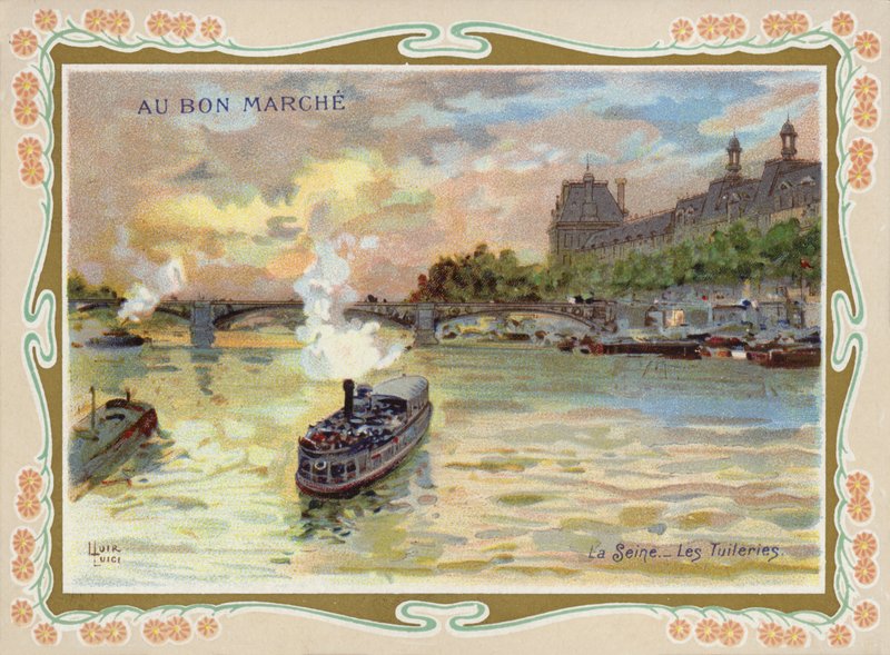 Gőzhajók a Szajnán, Párizs alkotó: French School