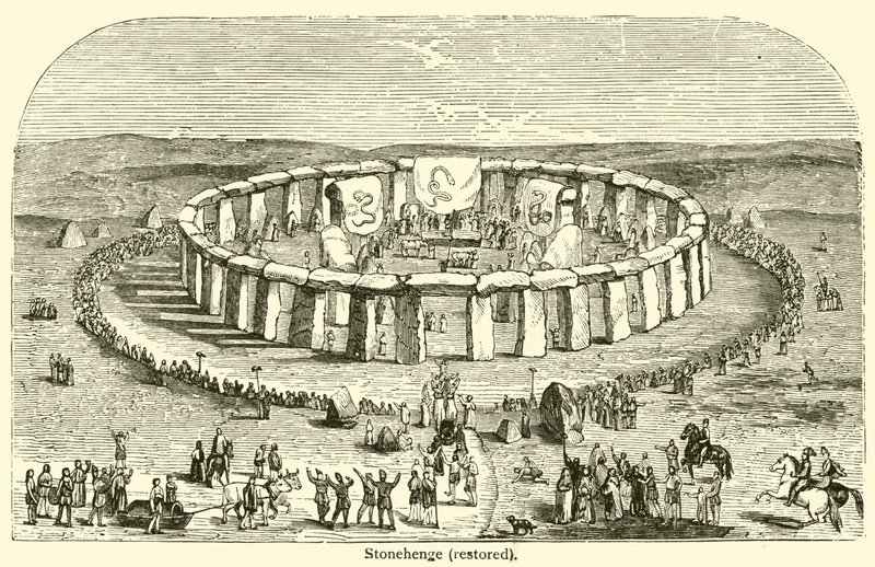 Stonehenge, restaurált (metszet) alkotó: French School
