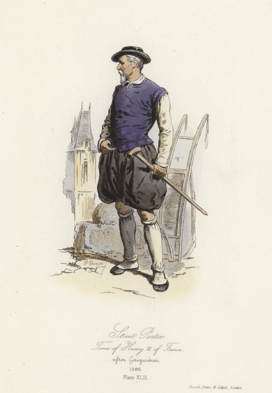 III. Henrik francia korabeli utcai portás alkotó: French School