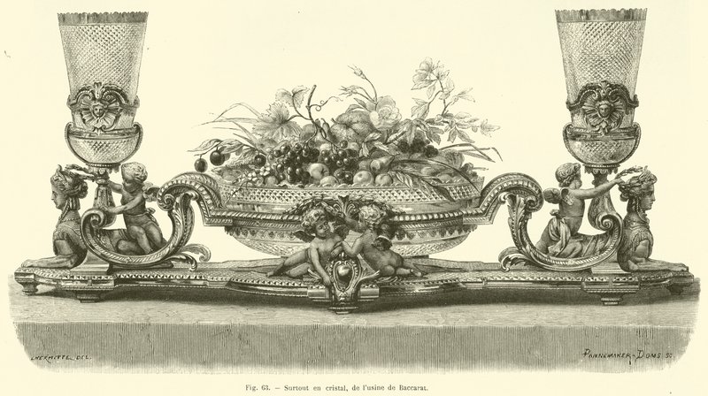 Főleg kristályban, a Baccarat gyárból (metszet) alkotó: French School