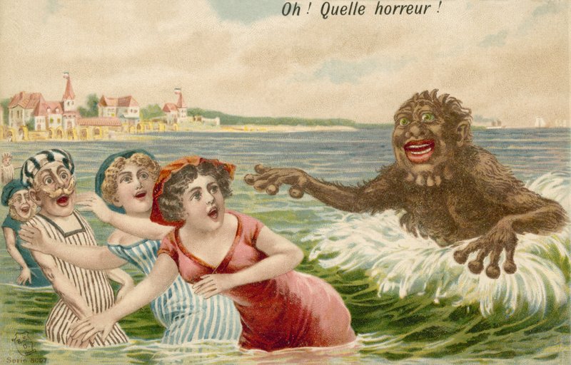 Úszók üldözik a tengeri szörnyeteg alkotó: French School