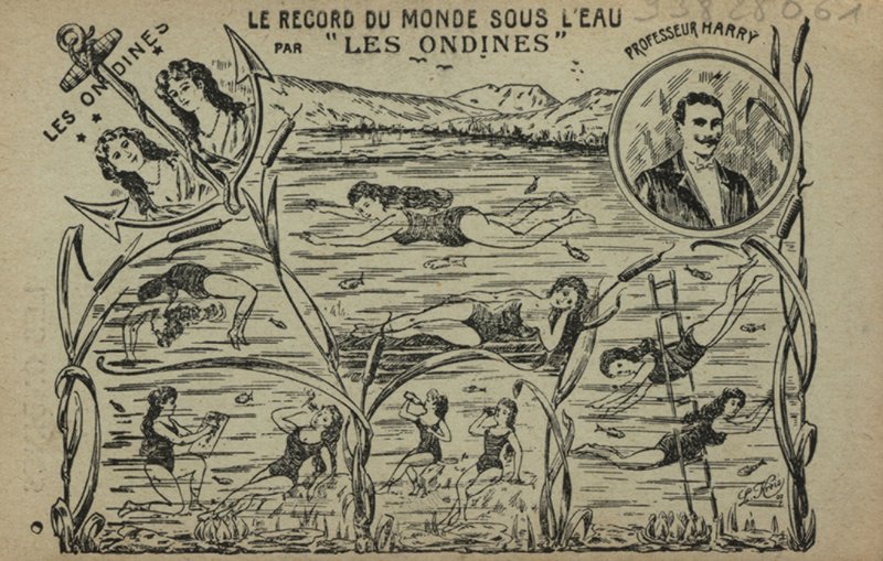 Úszó lányok (litho) alkotó: French School