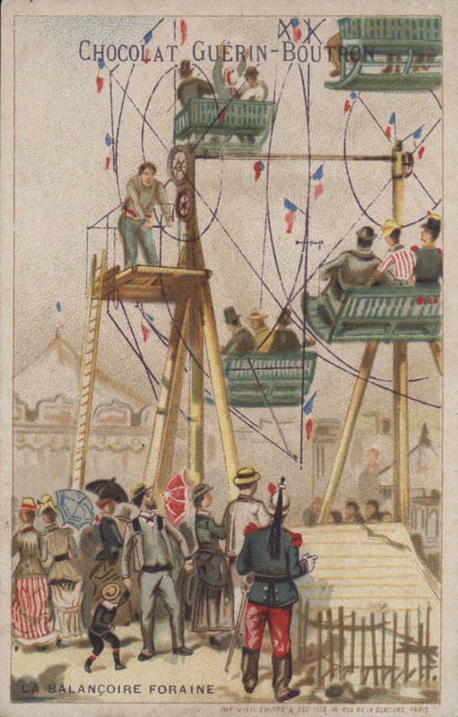 Hintalovaglás a vidámparkban (chromolitho) alkotó: French School