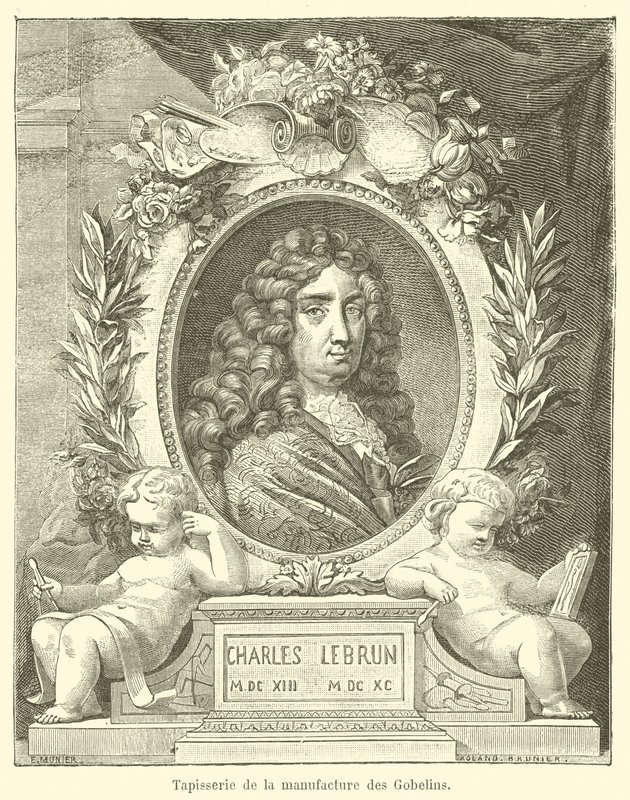 Gobelins gyár gobelinje (metszet) alkotó: French School