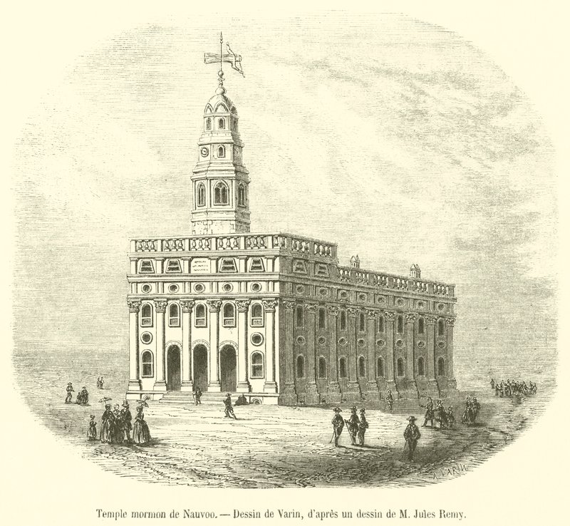 Nauvoo mormon templom (metszet) alkotó: French School