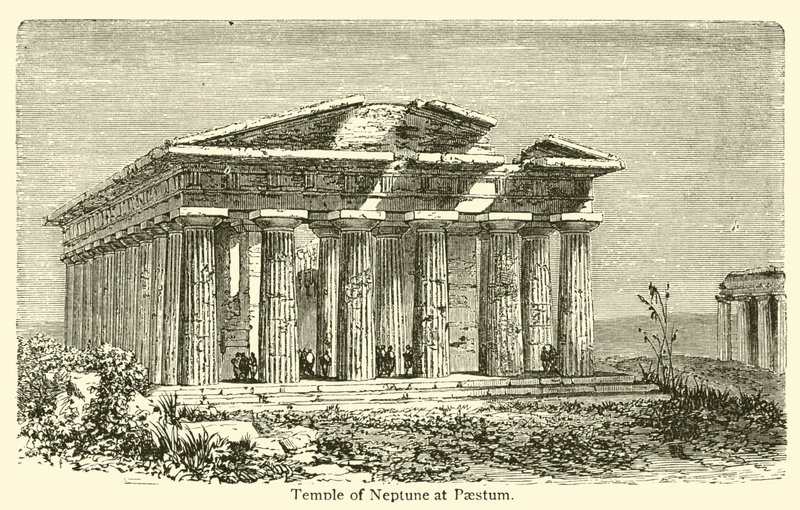 Neptunusz temploma Paestumban (metszet) alkotó: French School