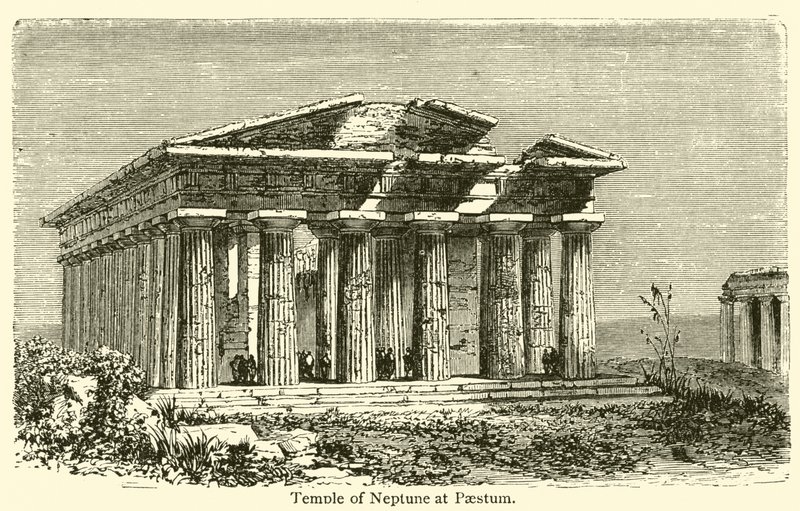 Neptunusz temploma Paestumban (metszet) alkotó: French School
