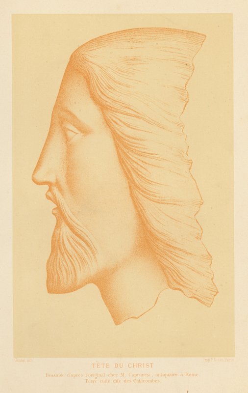 Jézus Krisztus terrakotta feje (chromolitho) alkotó: French School