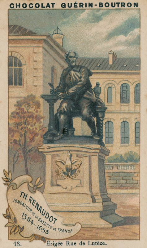 Th Renaudot, a Gazette de France alapítója, 1584-1653, Erigee Rue de Lutece alkotó: French School