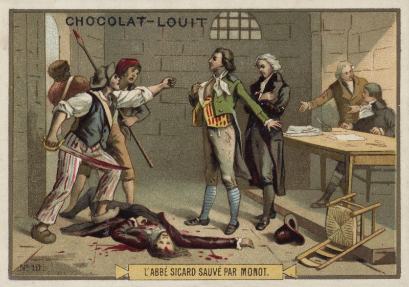 A Sicard abbét Monot mentette meg, 1792. szeptemberi francia forradalom alkotó: French School