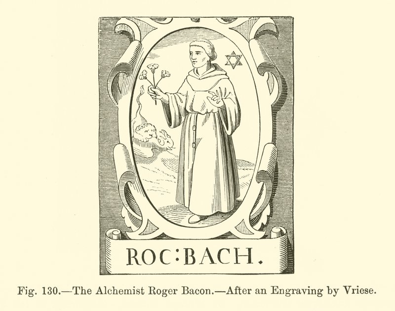 Az alkimista Roger Bacon (metszet) alkotó: French School