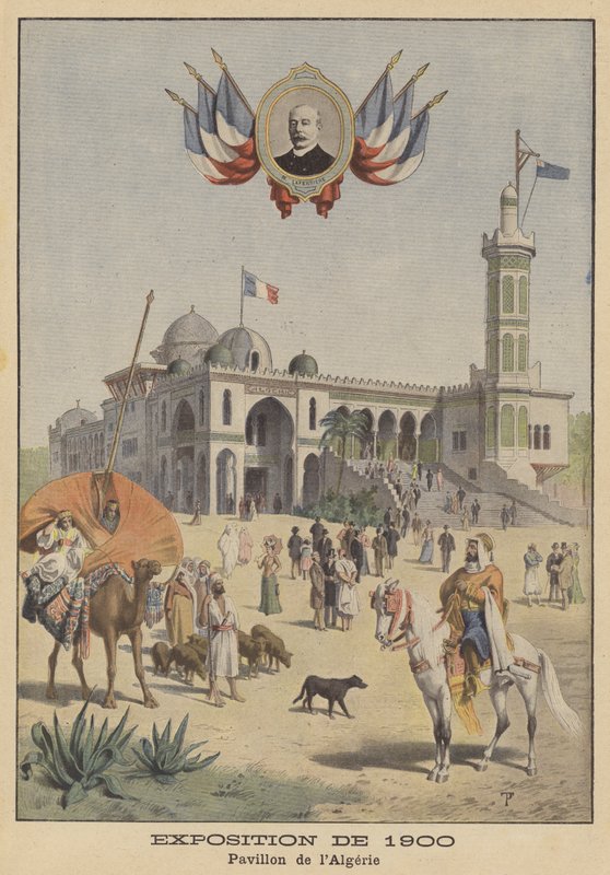 Algériai pavilon az Exposition Universelle 1900-ban Párizsban (színes litó) alkotó: French School