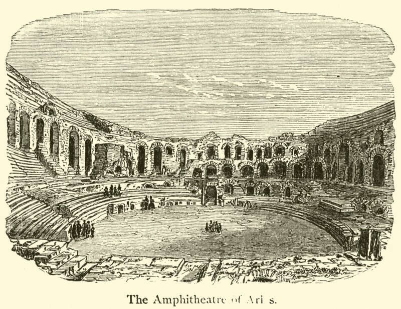 Az arles-i amfiteátrum (metszet) alkotó: French School