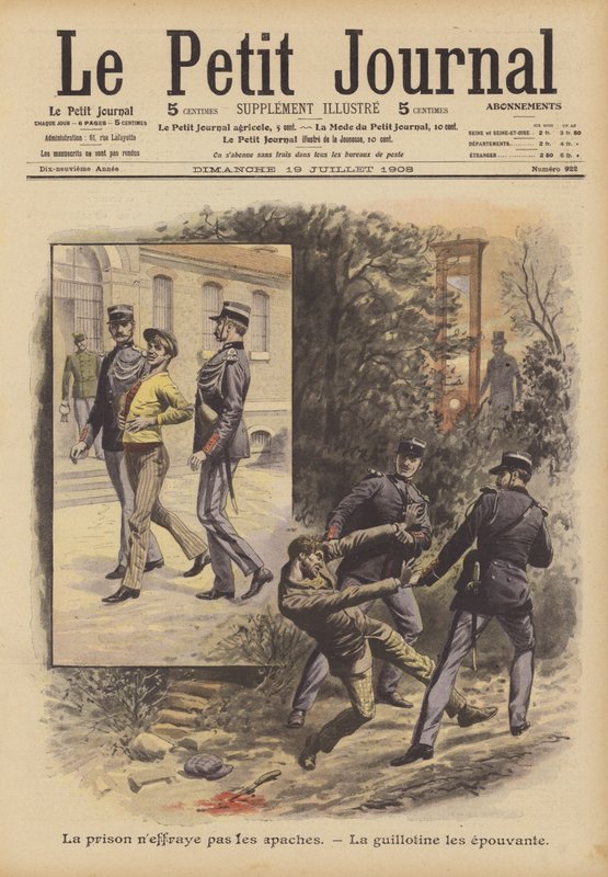 Az apacsok nem félnek a börtöntől. A guillotine retteg tőlük (színes litográfia) alkotó: French School