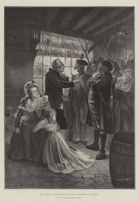 XVI. Lajos és Marie Antoinette letartóztatása Varennes-ben alkotó: French School