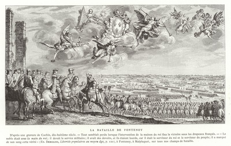 A fontenoyi csata, az osztrák örökösödési háború, 1745 alkotó: French School