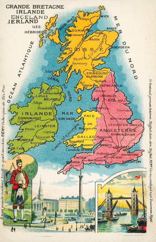 A Brit-szigetek (chromolitho) alkotó: French School