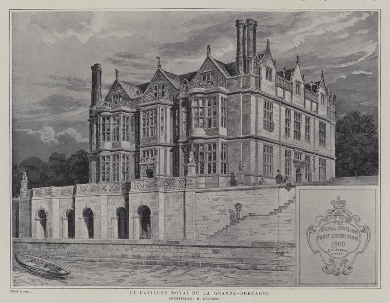 A brit királyi pavilon az Universelle Exposition 1900-ban, Párizs (litho) alkotó: French School