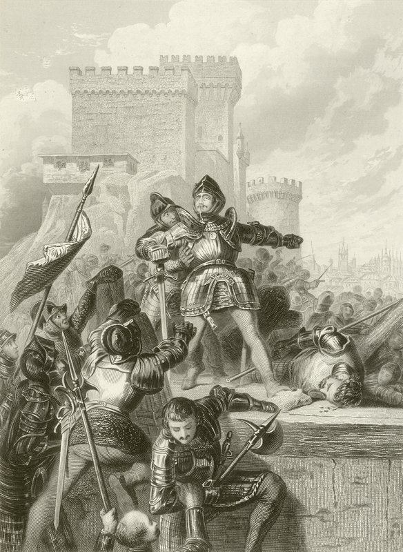 A Chevalier Bayard megsebesült Brescia ostrománál, 1512 alkotó: French School