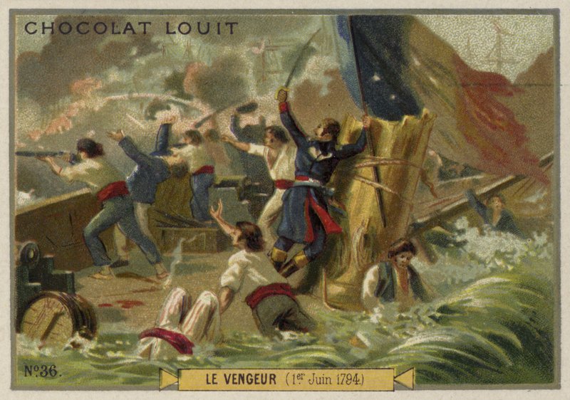 A francia Vengeur hadihajó az ushanti csatában (dicsőséges június elseje), 1794 alkotó: French School