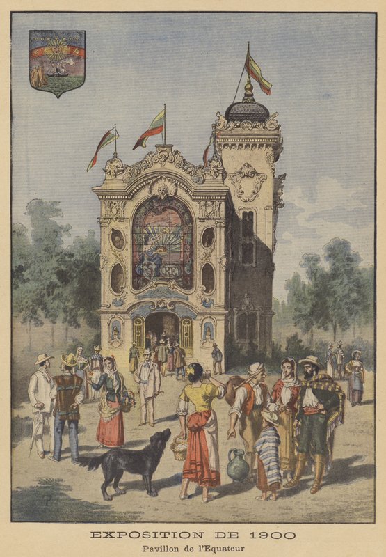 Az ecuadori pavilon az 1900-as párizsi Universelle kiállításon (színes litó) alkotó: French School