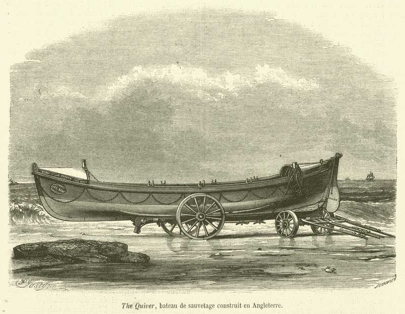 A Quiver, Angliában épített mentőcsónak (metszet) alkotó: French School